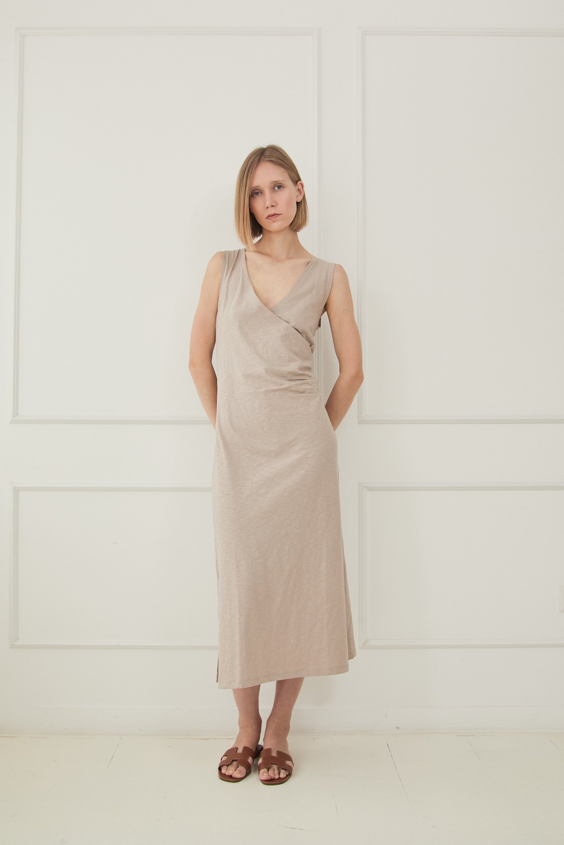 Maxi Vestido pinzas de algodón
